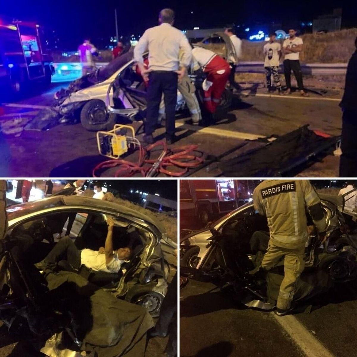 تصاویر دلخراش از له شدن ۲۰۶ در آزادراه پردیس